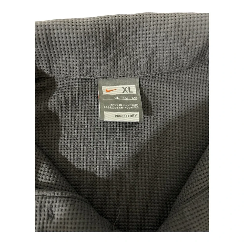 Vintage 90s Nike Dri-Fit  XL Polo Golf Gray Silver Short Sleeve